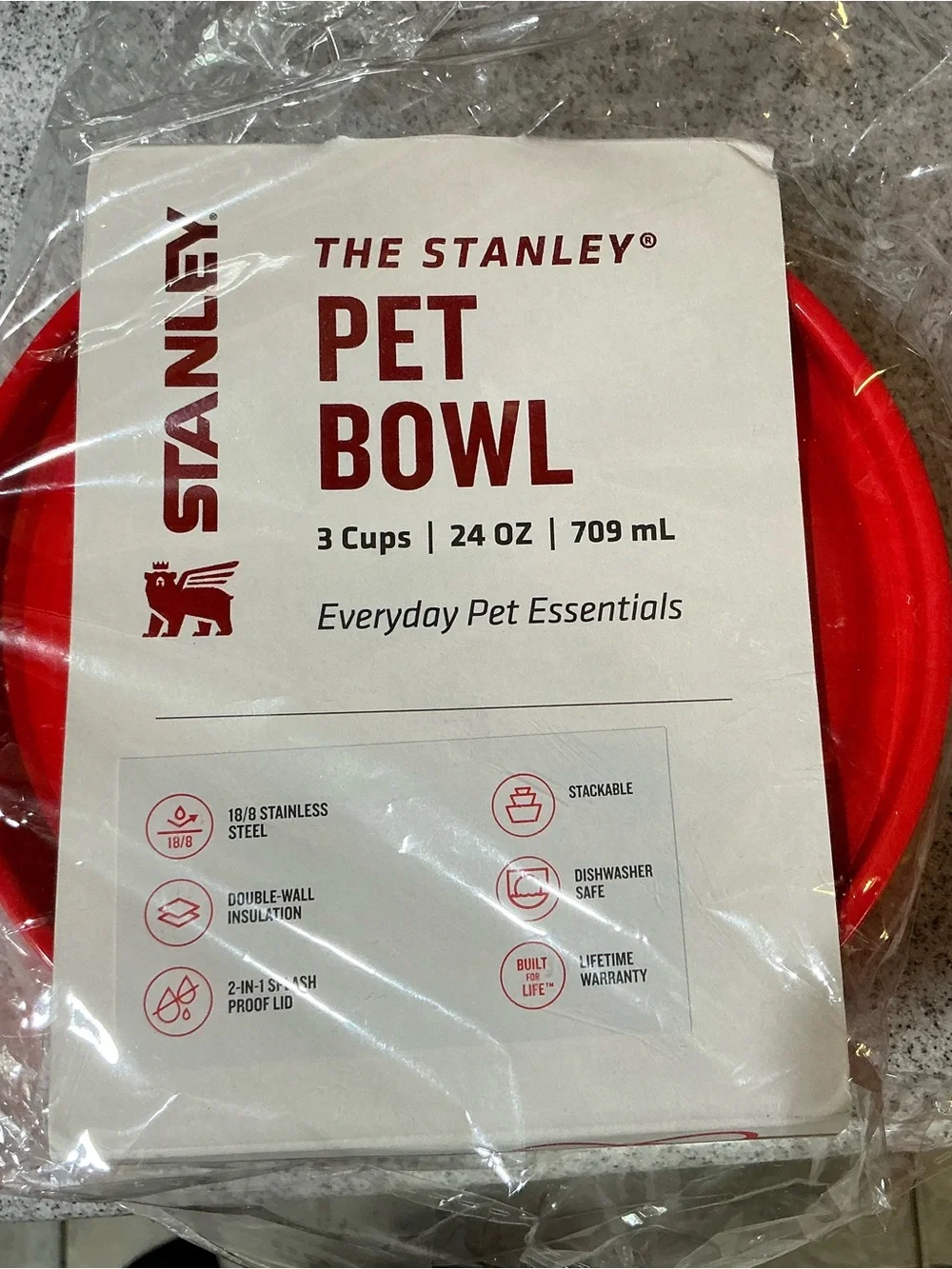 STANLEY PET BOWL 24oz STAINLESS STEEL non slip base